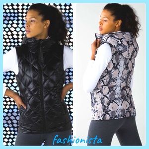 Lululemon Athletica Jackets \u0026 Coats | Nwot Lululemon Fluffiest Vest Reversible Snake 4 | Color: Gray | Size: 4 | M_Niko's Closet